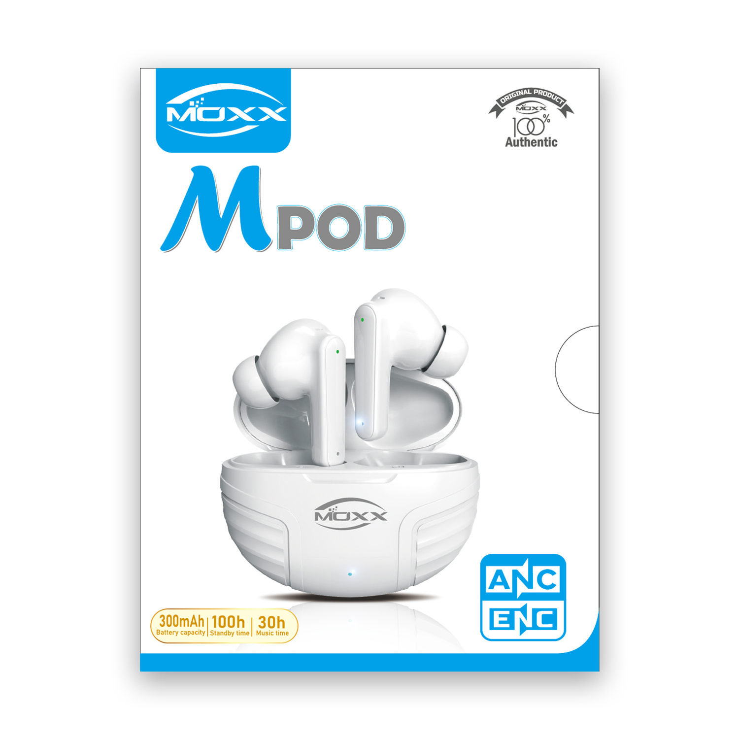 MOXX MPOD ANC & ENC TWS Wireless Earbuds | Environmental Noise Cancellation (ENC) |  Active Noise Cancellation (ANC)