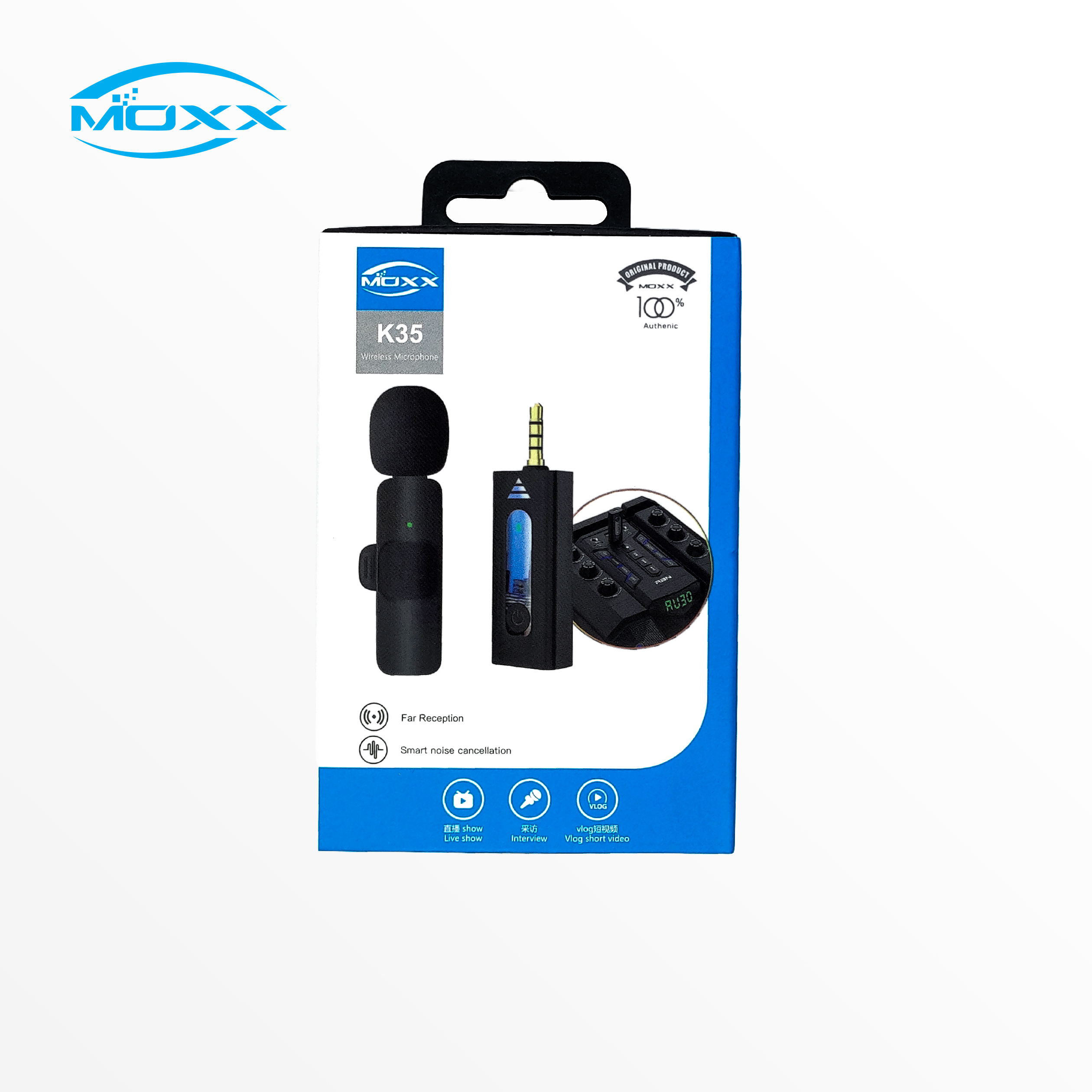 MOXX WIRELESS MICROPHONE | DUALMICROPHONE | 100% NOISE CANCELLATION