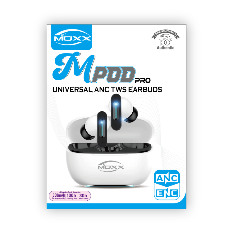 MOXX MPOD PRO ANC | UNIVERSAL ANC ACTIVE | PREMIUM MICROPHONE BUILD