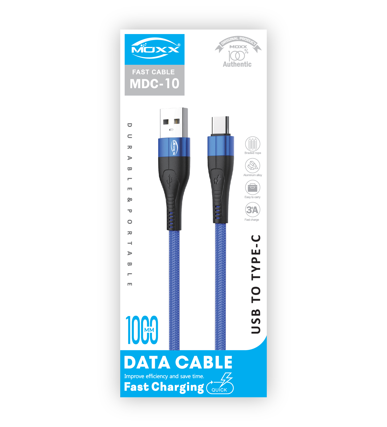 MOXX DATA TRANSFER CABLE | USB-A TO TYPE-C | FAST CHARGING