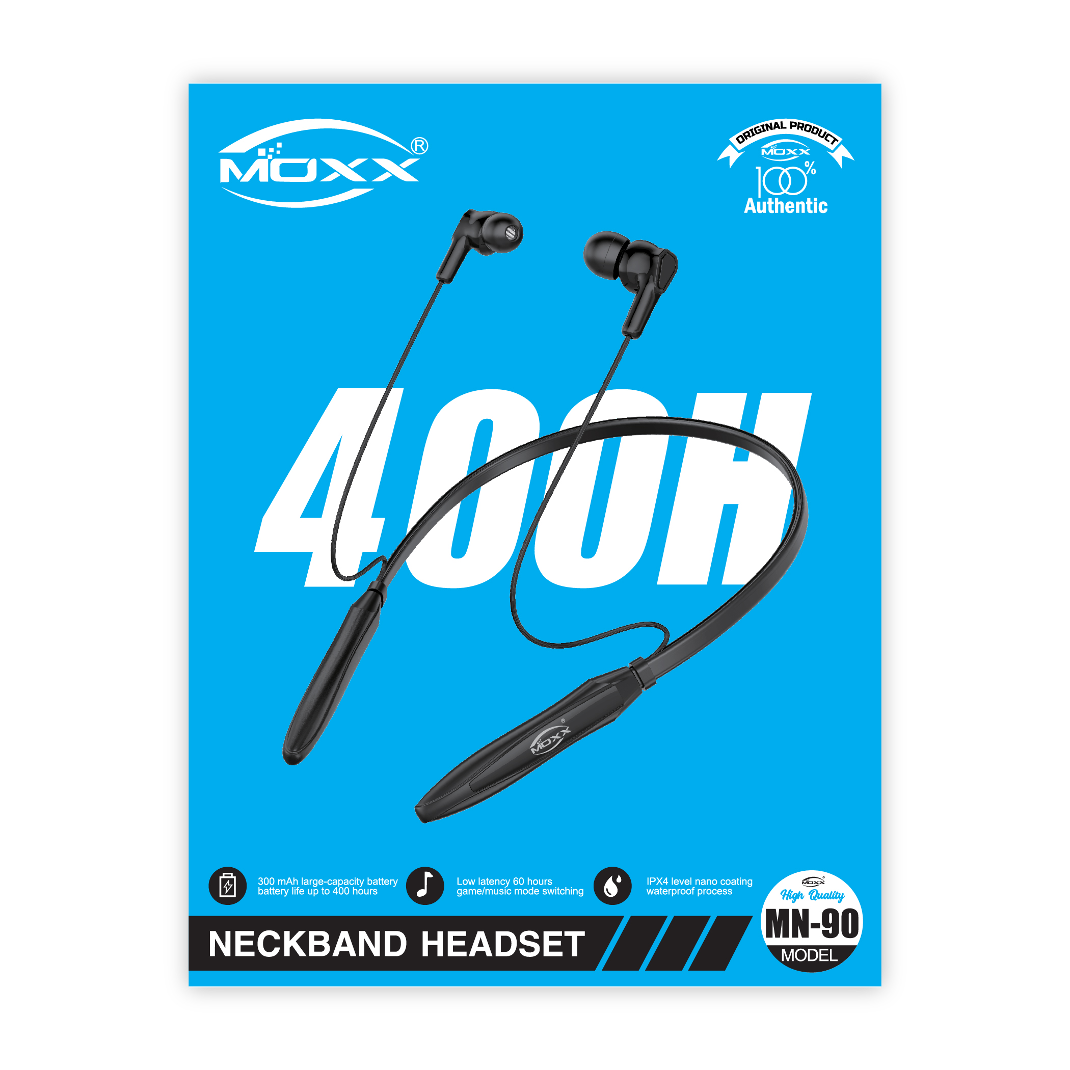 MOXX SPORT WIRELESS NECKBAND [MN-90] | 50 HOURS MUSIC TIME | 400 HOURS STANDBY TIME