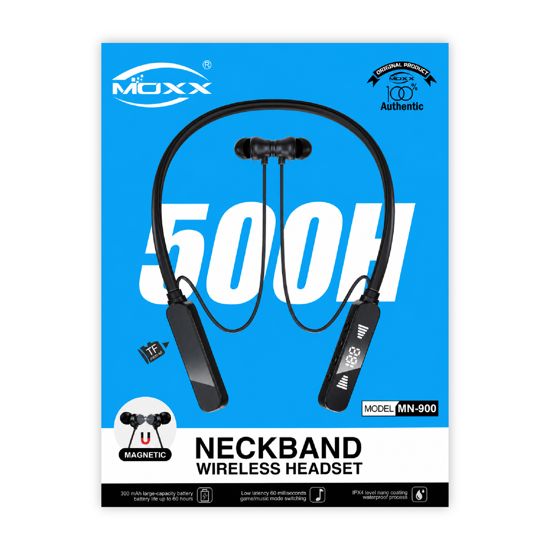 MOXX MUSIC WIRELESS NECKBAND [MN-900] | 500 HOURS STANDBY TIME