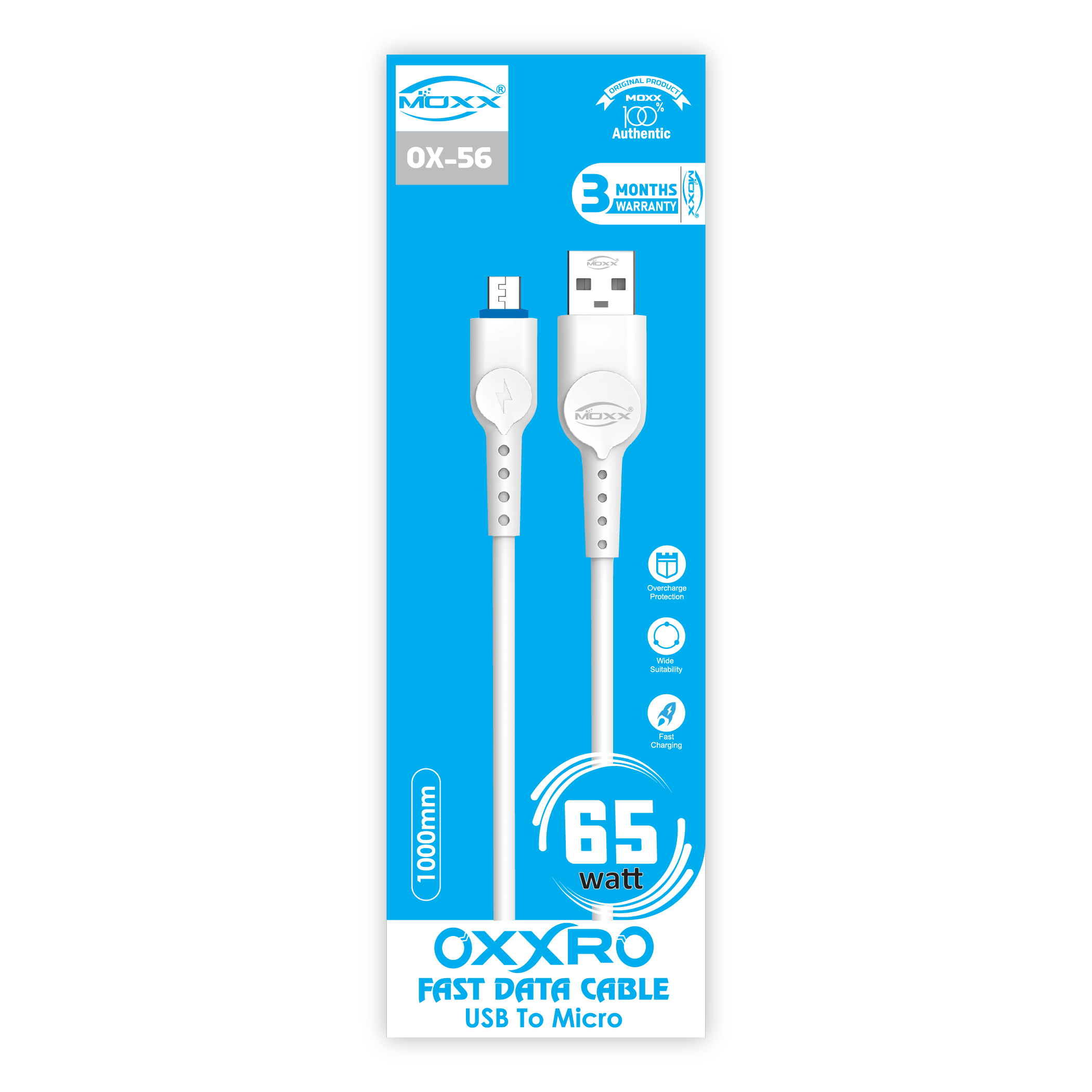 OXXRO USB TO MICRO CABLE [OX-56] | 120W FAST SPEED | USB TO MICRO