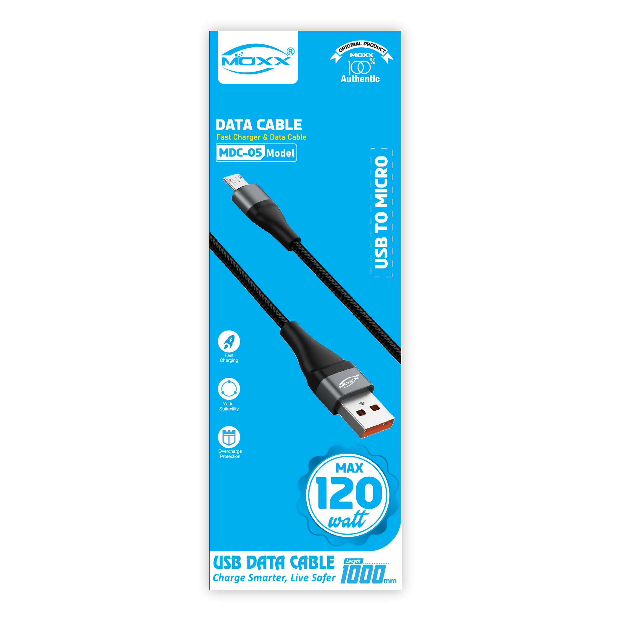 MOXX USB TO MICRO CABLE [MDC-05] | 120W FAST SPEED | USB TO MICRO